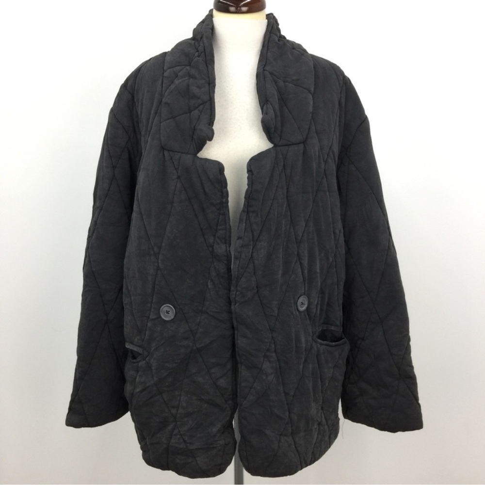 Free People Black Quilted Puffer Jacket